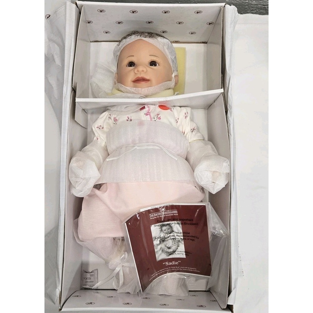 Ashton Drake Sadie Truly Real 16" Interactive Realistic Baby Doll Breaths - NEW